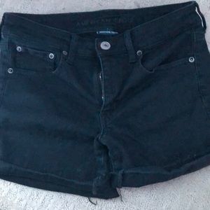 American Eagle black jean shorts